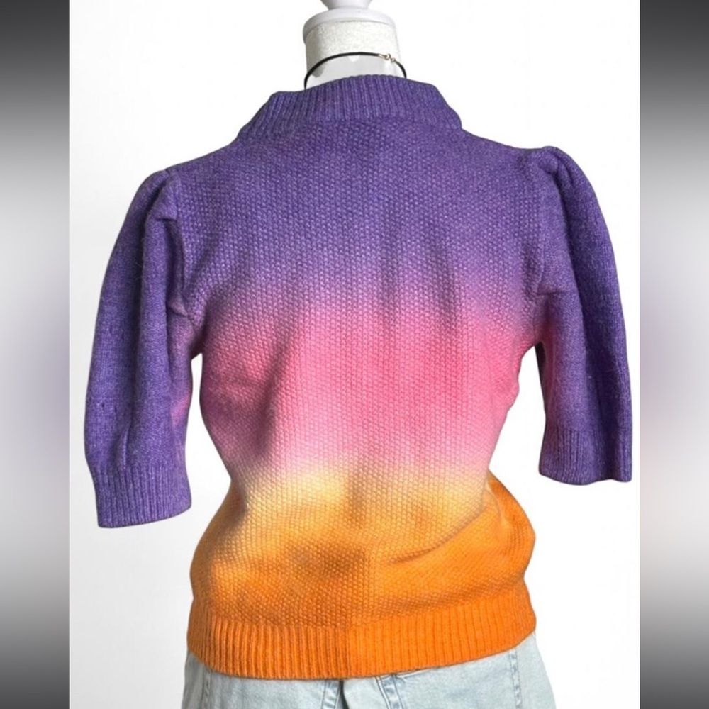 Gorgeous Purple, Pink, & Orange Ombré English Factory Sweater T-Shirt - Picture 3 of 5